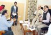 Advisor K Vijay Kumar & Chief Secretary BVR Subrahmanyam listening to public grievances on Monday.