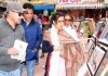 DC Avny Lavasa looking at photos during an exhibition on 3rd-day of Ladakh Festival in Leh on Monday.