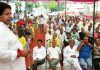Former Minister Raman Bhalla addressing public meeting in Gandhi Nagar.