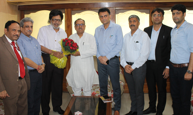 PHDCCI members during meeting with Speaker Legislative Assembly Dr Nirmal Singh in Jammu on Friday. PHDCCI members during meeting with Speaker Legislative Assembly Dr Nirmal Singh in Jammu on Friday.