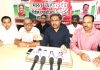 CAIT vice president, Neeraj Anand addressing press conference in Jammu on Friday. -Excelsior/Rakesh