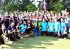 Participants of Pinkathon posing along with dignitaries and officials at Rotary Club Gandhi Nagar in Jammu.