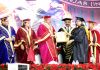 Vice President M Venkaiah Naidu awarding a student during LPU's 9th Convocation.
