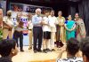 Saksham being honoured after winning gold medal in CBSE Cluster TT at Amritsar.