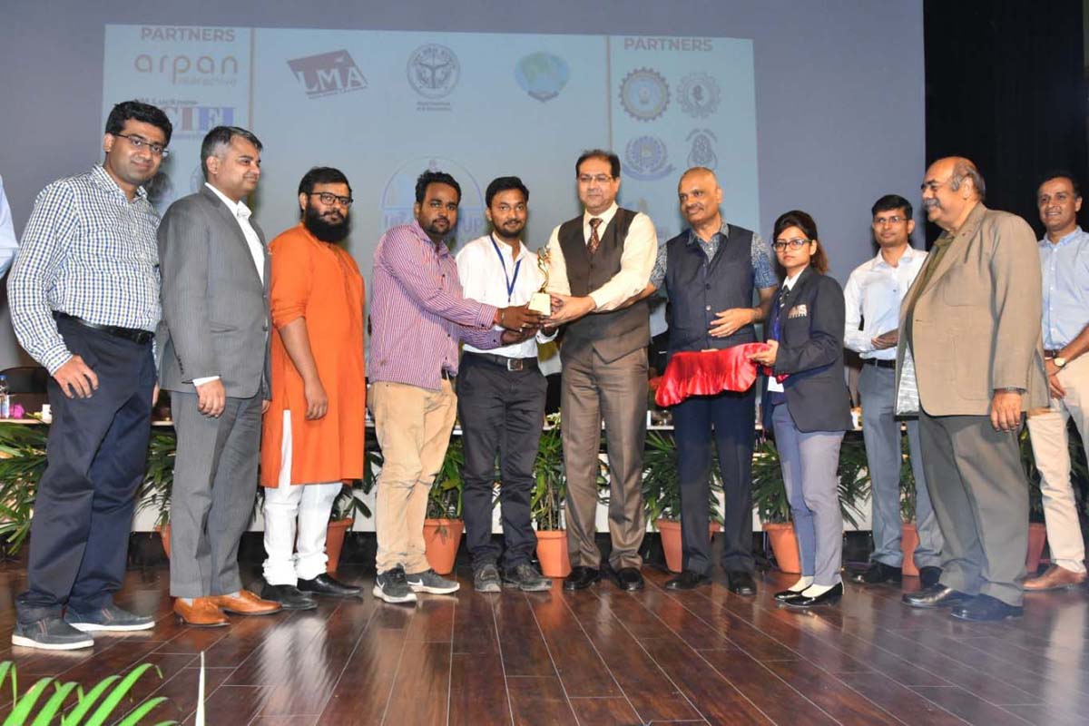 Aksah Srivastava being awarded for his startup at UP Conclave. Aksah Srivastava being awarded for his startup at UP Conclave.