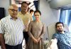 Blood being donated during Camp at MIET Jammu.
