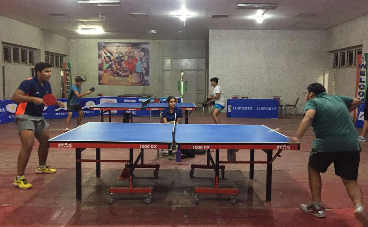 Players in action during a match of 4th 11 Sports Interschool Championships in Jammu. Players in action during a match of 4th 11 Sports Interschool Championships in Jammu.