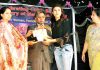 Advisor distributing prizes during Art and Craft Mela in Jammu on Saturday.