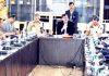 Advisor K Vijay Kumar chairing a review meeting of Jammu Kashmir Armed Police on Monday.