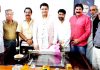 A Cong delegation during meeting with AICC Secy Sudhir Sharma at party office in Jammu.