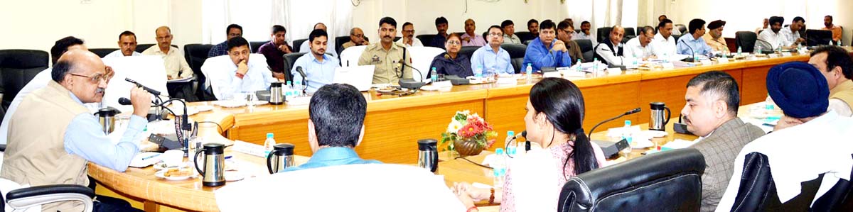 Chief Secretary BVR Subrahmanyam chairing a meeting at Kathua on Monday. Chief Secretary BVR Subrahmanyam chairing a meeting at Kathua on Monday.