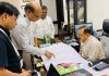 Union Minister Dr Jitendra Singh being briefed by the NHIDCL officials about the new landmark, road and tunnel project on the “Sudhmahadev-Goha-Khelani” section.