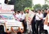 Governor Satya Pal Malik flagging off ‘Saubhagya Raths’ on Wednesday.