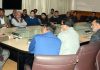 Secretary Finance, Navin K Choudhary chairing an officers meeting on Thursday.