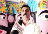 Artist Mohd Rian interacting with Excelsior on Friday.