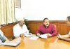A delegation of "Save Sharda Committee Kashmir", led by Ravinder Pandita, holding a meeting with Union Minister Dr Jitendra Singh, at New Delhi.