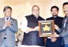 Governor Satya Pal Malik felicitating participants of “Swachhta Hi Seva” campaign on Tuesday.