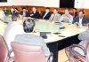Advisor B B Vyas & CS BVR Subrahmanyam chairing a meeting on Monday.
