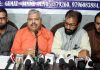 Representatives of Muslim Rashtriya Manch at a press conference at Jammu on Tuesday. —Excelsior/Rakesh
