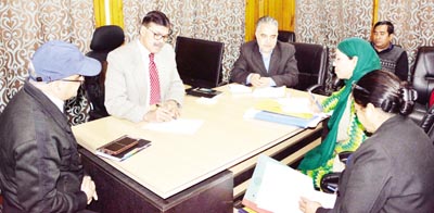 Advisor to Governor K Vijay Kumar chairing a meeting at Srinagar on Monday. Advisor to Governor K Vijay Kumar chairing a meeting at Srinagar on Monday.