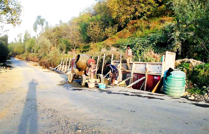 A view of incomplete Shopian-Bijbehara road. -Excelsior/ Younis Khaliq A view of incomplete Shopian-Bijbehara road. -Excelsior/ Younis Khaliq