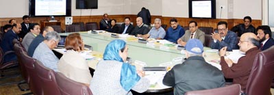 Chief Secretary BVR Subrahmanyam chairing a meeting at Srinagar on Monday. Chief Secretary BVR Subrahmanyam chairing a meeting at Srinagar on Monday.