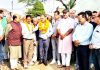 Former Deputy CM, Kavinder Gupta taking stock of basic amenities in Gangyal on Friday.