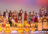 Artists during 'Mata ki Kahani' show at Katra on Thursday.