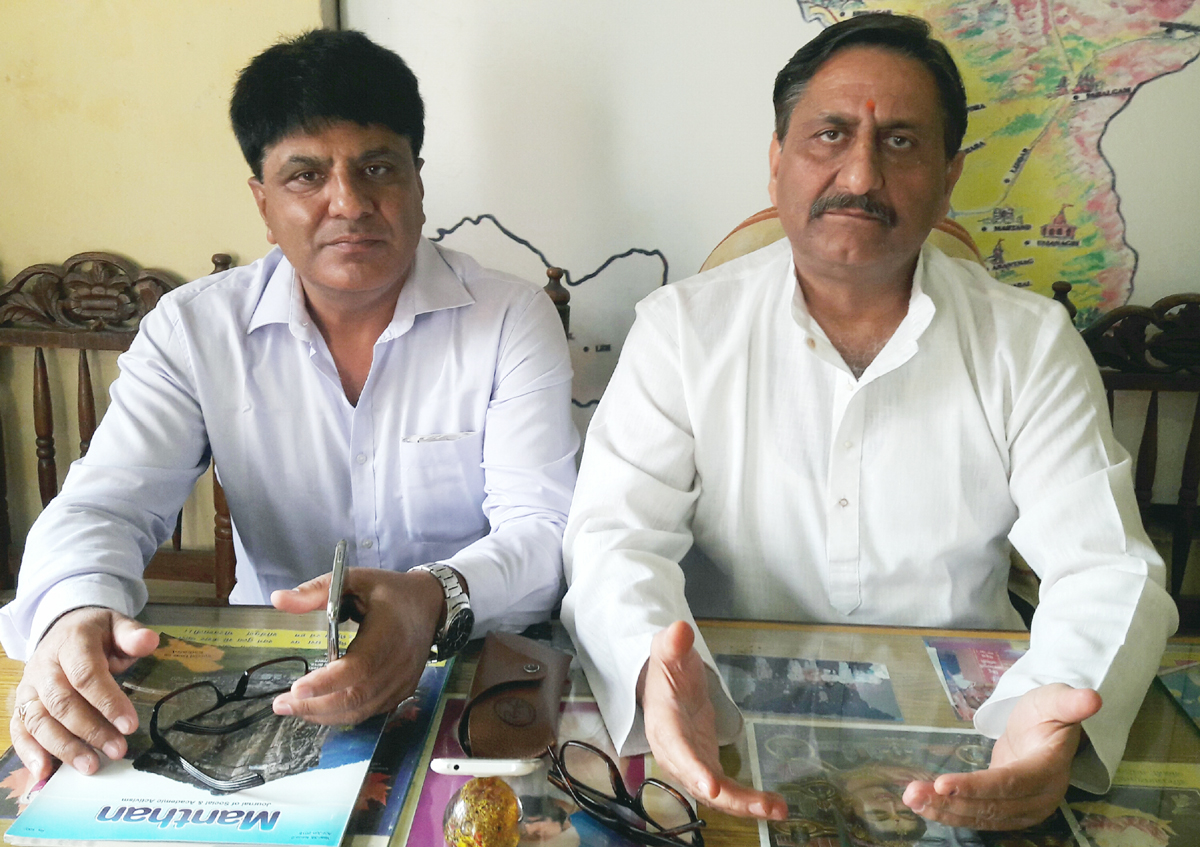 PK leaders at a press conference at Jammu on Tuesday. -Excelsior/Rakesh PK leaders at a press conference at Jammu on Tuesday. -Excelsior/Rakesh