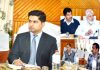 PDD Secretary Hirdesh Kumar chairing a meeting in Shopian on Friday.