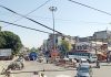 A view of Shaheedi chowk, Kathua where the high mast light is without lamp. —Excelsior/Rakesh