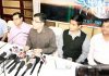 Dr Deepak Abrol, convener of Crabecon, along with other dignitaries addressing a press conference at Jammu.-Excelsior/Rakesh