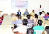 A speaker at a seminar on contributions of Maharaja Hari Singh at Jammu University on Tuesday.