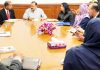 Union Minister Dr Jitendra Singh at a meeting with a high level Malaysian delegation, led by Minister for Human Resources & Personnel, M. Kulasegaran, at North Block, New Delhi on Tuesday.