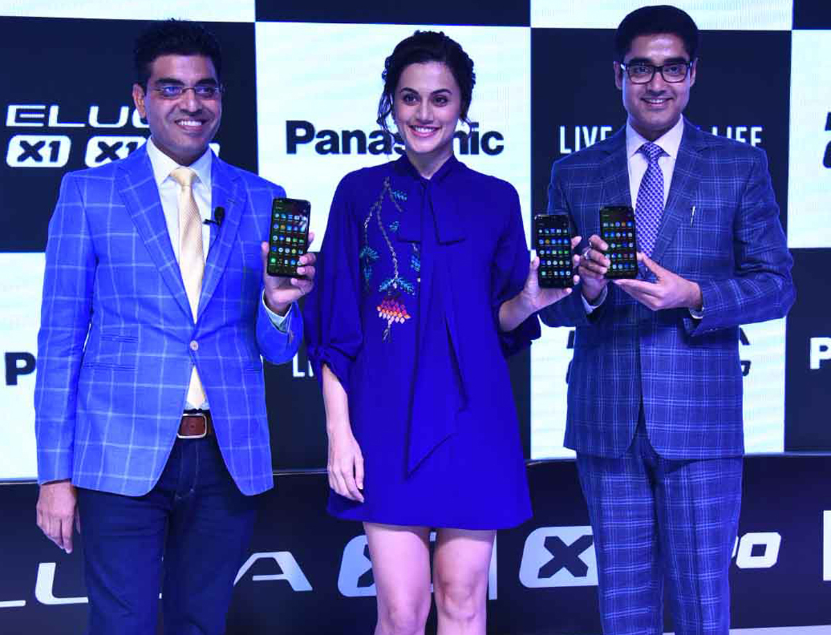 Brand Ambassador of Panasonic Smartphone Business Taapsee Pannu and officials of Panasonic India unveiling Eluga X1 and X1 Pro. Brand Ambassador of Panasonic Smartphone Business Taapsee Pannu and officials of Panasonic India unveiling Eluga X1 and X1 Pro.