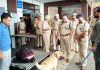 SSP Railways, Ranjit Singh Sambyal along with his team during a security review at Railway Station Katra on Tuesday.