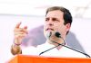 Congress President Rahul Gandhi addressing an election rally at Kajlivan in Sagar district of Madhya Pradesh on Saturday. (UNI)