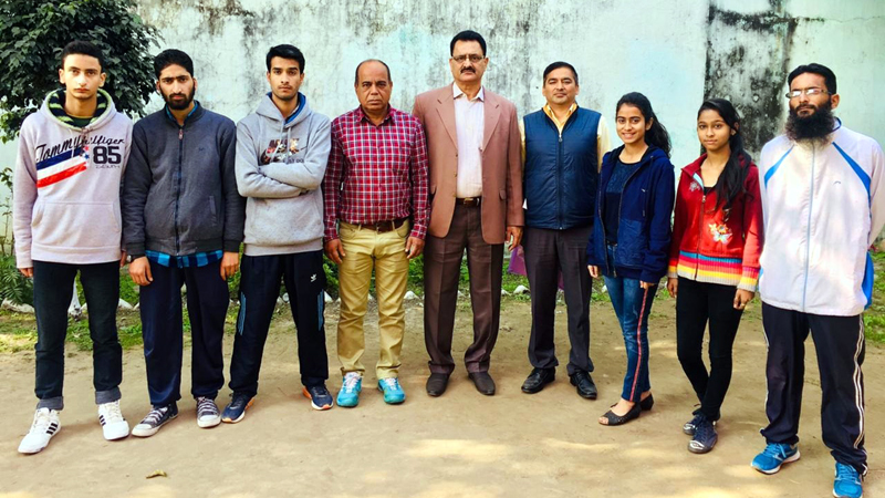 Selected J&K Chess team players and dignitaries posing for group photograph at Jammu on Monday. Selected J&K Chess team players and dignitaries posing for group photograph at Jammu on Monday.