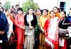 BJP Mahila Morcha, national vice president, Rashim Sood with Morcha delegation at Purkhoo on Friday.