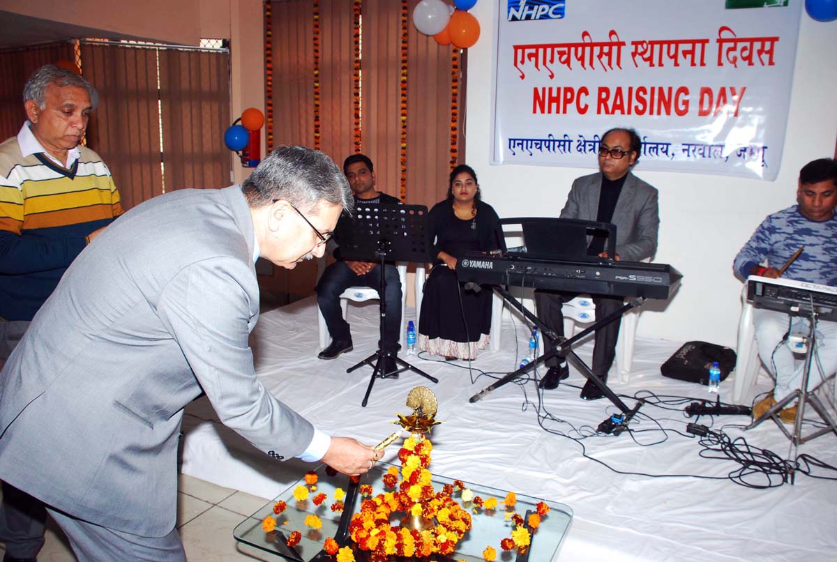 Chander Mohan, ED, NHPC lighting the lamp on NHPC Raising Day on Thursday. Chander Mohan, ED, NHPC lighting the lamp on NHPC Raising Day on Thursday.