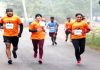 Runners during marathon in District Samba.