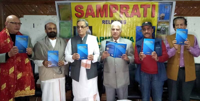 Scholars releasing Dr R.L Bhat’s Abhinavgupta Paatha at Jammu on Monday. -Excelsior/Rakesh Scholars releasing Dr R.L Bhat’s Abhinavgupta Paatha at Jammu on Monday. -Excelsior/Rakesh