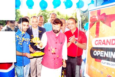 Former Minister, Ch. Lal Singh inaugurating the outdoor gears store of 'Adventure Holidays India' at Jammu on Friday. Former Minister, Ch. Lal Singh inaugurating the outdoor gears store of 'Adventure Holidays India' at Jammu on Friday.