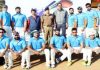 Cricket players and dignitaries posing for group photograph at Parade Ground Jammu on Thursday.