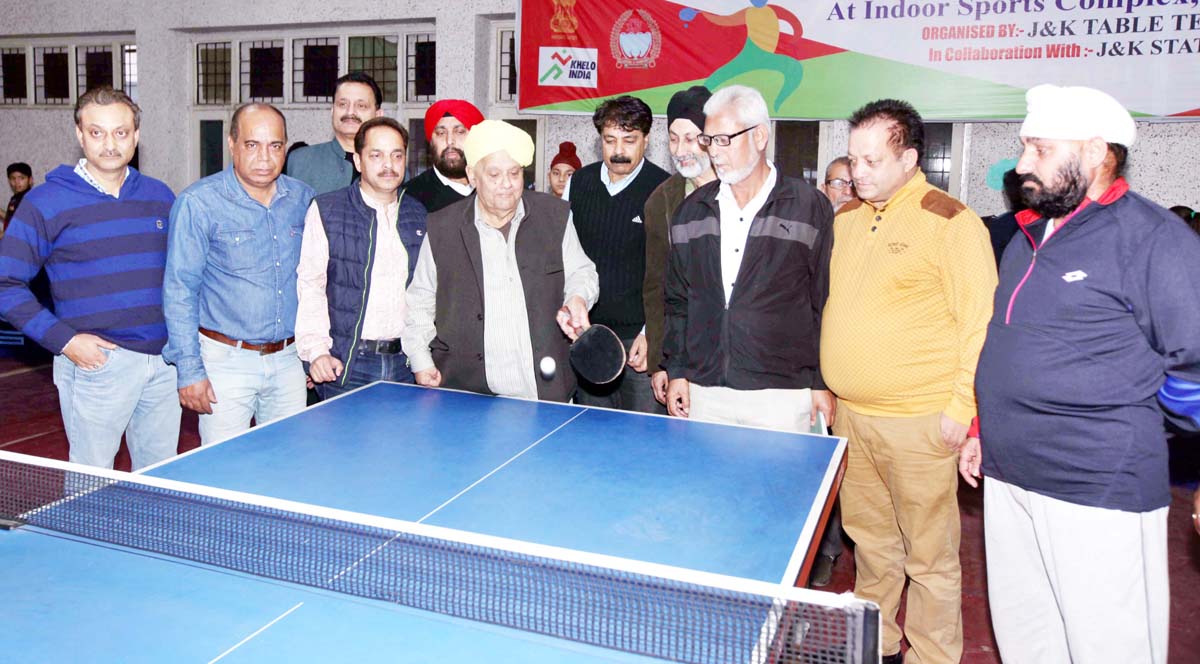 MLC Ashok Khajuria inaugurating Stag 40th State Table Tennis Championship. -Excelsior/Rakesh MLC Ashok Khajuria inaugurating Stag 40th State Table Tennis Championship. -Excelsior/Rakesh
