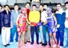 Zorawar Singh Jamwal, Secretary General Press Club Jammu inaugurating a bout to declare open State Level Wushu Championship.