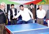 Dignitaries during inauguration of Jammu District Table Tennis Championship at indoor complex, MA Stadium Jammu on Saturday. -Excelsior/Rakesh