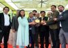 Som Nath Chandel, ADG GSI Jammu receiving the Best Gallery Trophy for GSI at Jammu.