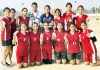 Kho-Kho players of Jammu University posing for group photograph.