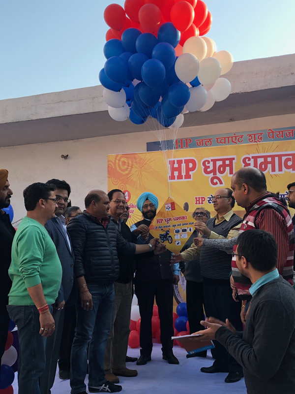 HPCL DGM J&K, Krishan Lal launching the lucky draw offer at Jammu on Tuesday. HPCL DGM J&K, Krishan Lal launching the lucky draw offer at Jammu on Tuesday.